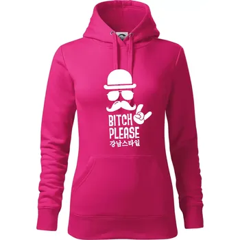 Dámská mikina Bitch please! Mustache - Mikina dámská Cape s kapucí - XS ( Purpurová )