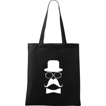 Nákupní taška Mustache pán - Taška bavlněná - 42 x 38 cm ( Černá )