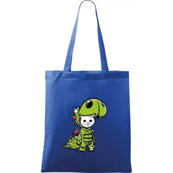 Nákupní taška Kočkosaurus Rex - Taška bavlněná - 42 x 38 cm ( Královská modrá )