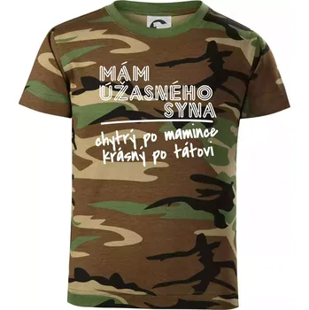 Mám úžasného syna - Dětské maskáčové triko - 122 cm/6 let ( Hnědý maskáč )
