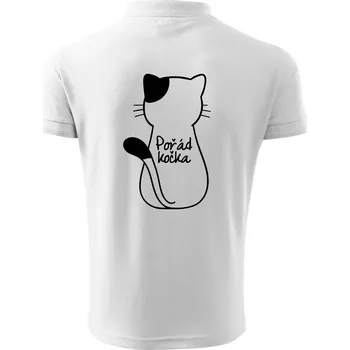 Pánská košile Pořád kočka - Polokošile pánská Pique Polo 203 - 3XL ( Bílá )