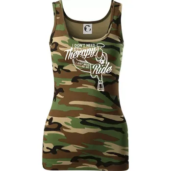 I don't Therapy Ride - jezdkyně - Dámské Maskáčové tílko - M ( Hnědý maskáč )