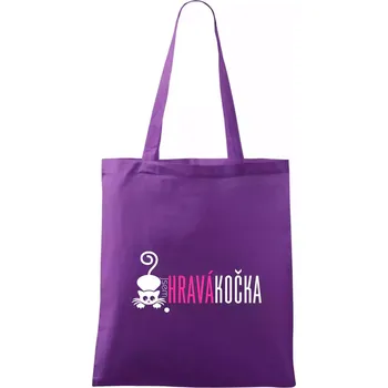 Jsem hravá kočka - Taška bavlněná - 42 x 38 cm ( Fialová )