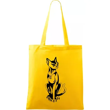 Nákupní taška Kočka - Egyptská kočka - Taška bavlněná - 42 x 38 cm ( Žlutá )