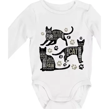 Kojenecký body Cat itself - Body kojenecké s dlouhým rukávem - Dlouhý r. do 3 měs ( Bílá )