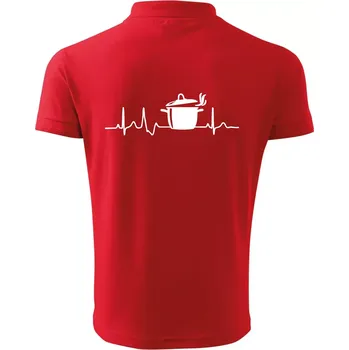 Pánská košile EKG kuchař hrnec - Polokošile pánská Pique Polo 203 - 4XL ( Červená )