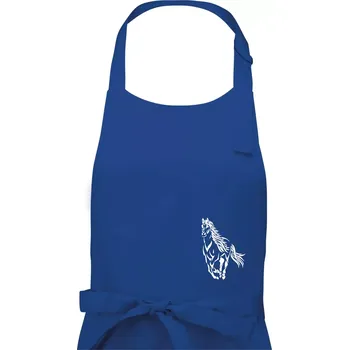 Kuchyňská zástěra Kůň běžící - Dámská zástěra na vaření - Univerzální velikost ( Královská modrá )