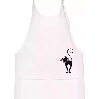 Kuchyňská zástěra Zamilovaná kočka zezadu - Dětská zástěra na vaření - Univerzální velikost ( Bílá )