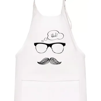 Kuchyňská zástěra Mustache what? - Dětská zástěra na vaření - Univerzální velikost ( Bílá )
