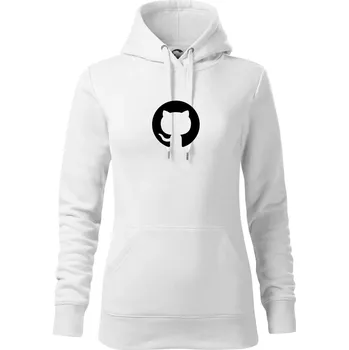 Dámská mikina Kočka v kolečku - Mikina dámská Cape s kapucí - XL ( Bílá )