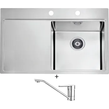 Nerezový dřez Nerezový dřez SET Alveus PURE 40 nerez odkap vlevo + Deante CORIO BFC 060M chrom