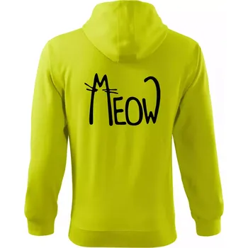 Pánská móda Meow - Mňau - Mikina s kapucí na zip trendy zipper - XL ( Limetková )