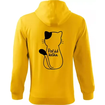 Pánská mikina Pořád kočka - Mikina s kapucí na zip trendy zipper - 3XL ( Žlutá )