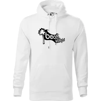 Pánská mikina Beach volleyball obrys - Mikina pánská Cape s kapucí - XL ( Bílá )