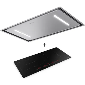 Digestoř SET FABER HEAVEN DUAL LIGHT X FLAT KL A90 + FABER FCH SLIM 94 BK KL