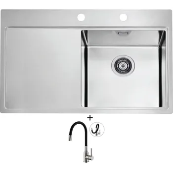 Nerezový dřez Nerezový dřez SET Alveus PURE 40 nerez odkap vlevo + Alveus MINTAS nerez/černá