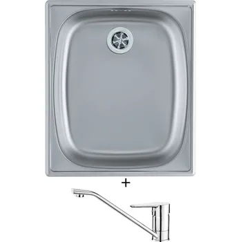 Nerezový dřez Nerezový dřez SET Alveus BASIC 10 tkaná struktura + Deante CORIO BFC 060M chrom