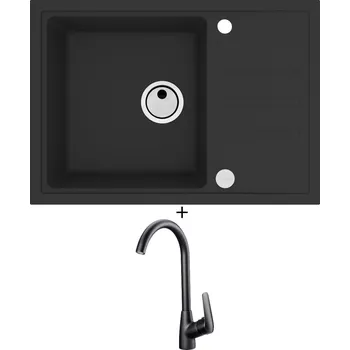 Granitový dřez Granitový dřez SET Alveus INTERMEZZO 40 černá matná + Deante NEO BORO BMO N62M černá matná