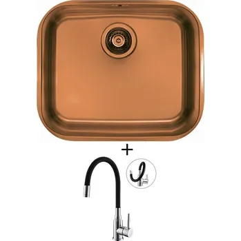 Granitový dřez Dřez pod desku SET Alveus VARIANT 10 Monarch copper + Alveus MINTAS chrom/černá