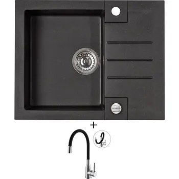 Granitový dřez Granitový dřez SET Alveus ROCK 30 black 91 + Alveus MINTAS chrom/černá