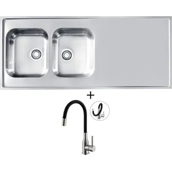 Nerezový dřez Nerezový dřez SET Alveus CLASSIC PRO 110 nerez + Alveus MINTAS nerez/černá