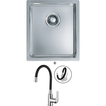 Nerezový dřez Nerezový dřez SET Alveus Quadrix 20 nerez + Kuchinox ELZA BKE 761 chrom/černá