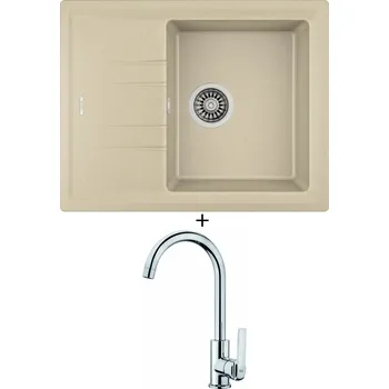 Granitový dřez SET Teka STONE 45 S-TG 1B 1D topaz + Teka IN 915 CR chrom