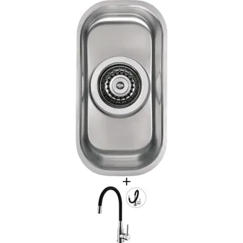 Granitový dřez Dřez pod desku SET Alveus VARIANT 110 nerez + Alveus MINTAS chrom/černá