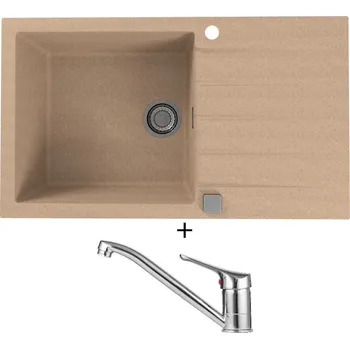 Granitový dřez Granitový dřez SET Alveus CADIT 40 beige 55 + Alveus RIVIERA X chrom