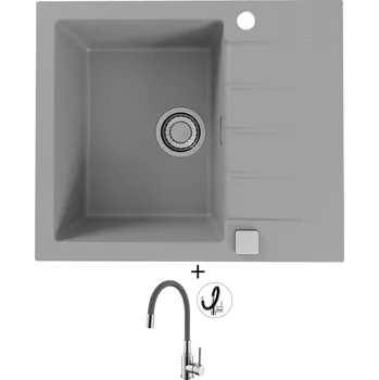 Granitový dřez Granitový dřez SET Alveus CADIT 10 beton 81 + Alveus MINTAS chrom/šedá