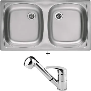 Nerezový dřez Nerezový dřez SET Alveus BASIC 160 1 1/2 nerez + Alveus OAZA chrom