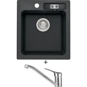 Granitový dřez Granitový dřez SET Alveus VICTORIA 20 black 91 + Alveus RIVIERA X chrom