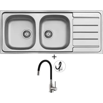 Nerezový dřez Nerezový dřez SET Alveus LINE 100 nerez + Alveus MINTAS nerez/černá