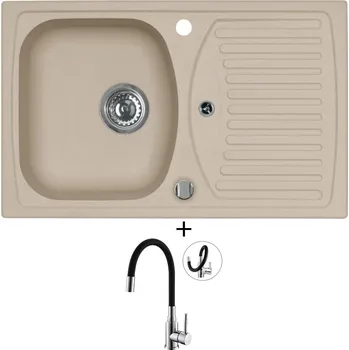 Granitový dřez Granitový dřez SET Alveus RECORD 30 beige 55 + Alveus MINTAS chrom/černá