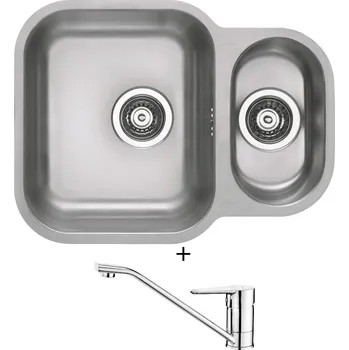 Granitový dřez Dřez pod desku SET Alveus DUO 70 nerez + Deante CORIO BFC 060M chrom