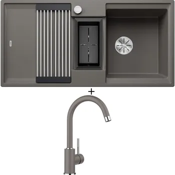 Granitový dřez Granitový dřez SET Blanco ADIRA 6 S šedá vulkán s excentrem 527604 + Blanco MIDA šedá vulkán 526965