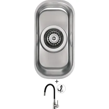 Dřez pod desku SET Alveus VARIANT 110 nerez + Alveus MINTAS nerez/černá