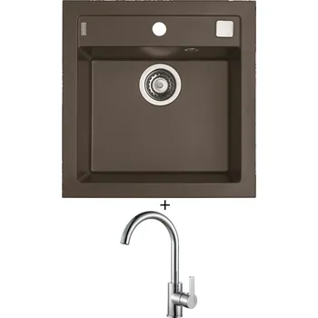 Granitový dřez Granitový dřez SET Alveus FORMIC 20 chocolate 03 + Alveus TONIA chrom