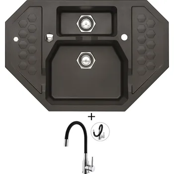 Kuchyňský dřez Granitový dřez SET Alveus SENSUAL 60 twilight 05 + Alveus MINTAS chrom/černá