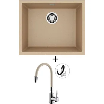 Granitový dřez Dřez pod desku SET Alveus OMNI 30 beige 55 + Alveus MINTAS chrom/béžová