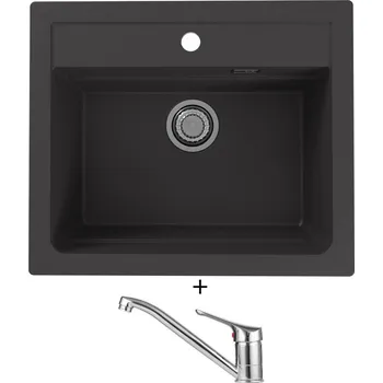 Granitový dřez Granitový dřez SET Alveus ATROX 30 black 91 + Alveus RIVIERA X chrom