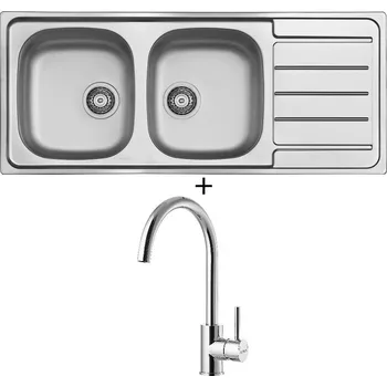 Nerezový dřez Nerezový dřez SET Alveus LINE 100 nerez + Alveus ROXA chrom