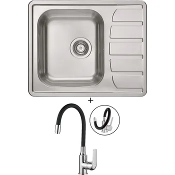 Nerezový dřez Nerezový dřez SET Alveus ZOOM 10 Maxim nerez + Kuchinox ELZA BKE 761 chrom/černá