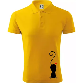 Pánská košile Zamilovaná kočka ležící - Polokošile pánská Pique Polo 203 - 4XL ( Žlutá )