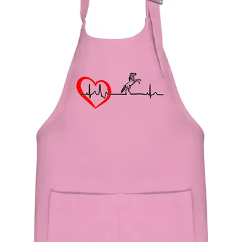 Kuchyňská zástěra Moje srdce bije pro koně - Dětská zástěra na vaření - Univerzální velikost ( Růžová )
