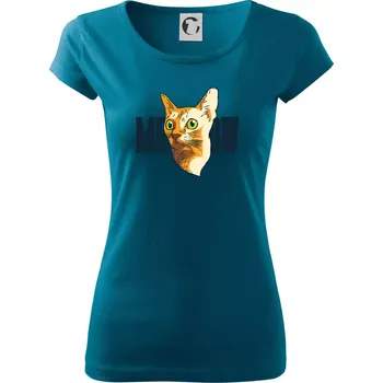Kočka meow - Dámské triko Pure - XS ( Petrolejová )