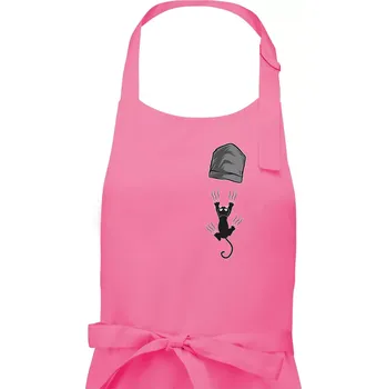 Kuchyňská zástěra Kočka vypadla z kapsy - Dámská zástěra na vaření - Univerzální velikost ( Růžová )