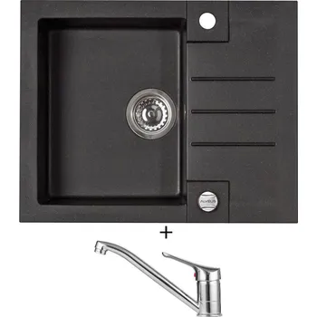 Granitový dřez Granitový dřez SET Alveus ROCK 30 black 91 + Alveus RIVIERA X chrom