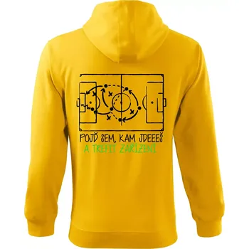 Pánská mikina Pojď sem, kam jdeš a trefit zařízení - Mikina s kapucí na zip trendy zipper - 3XL ( Žlutá )