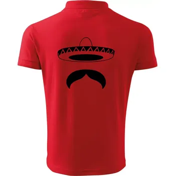 Pánská košile Mexican Mustache - Polokošile pánská Pique Polo 203 - 5XL ( Červená )